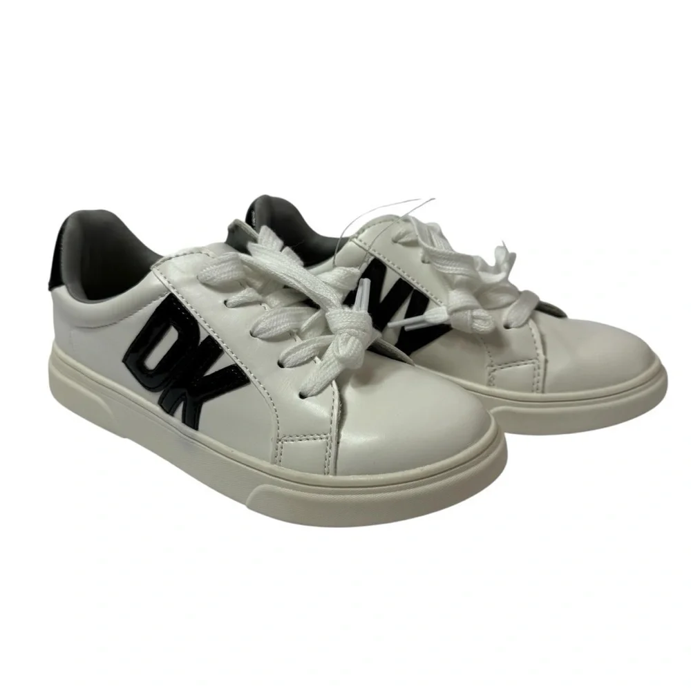 DKNY Kids White and Black Sneakers
